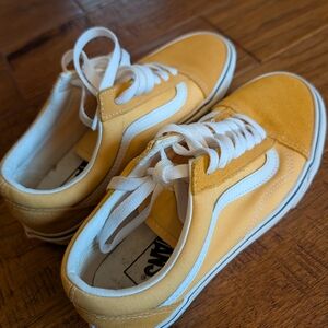 Vans Mustard and White Low-Top Sneakers